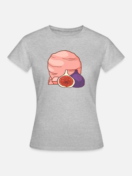 Feigenfrucht Eis Speiseeis Eiskrem Eiscreme - Frauen T-Shirt - Grau meliert