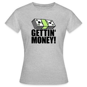 buendel billets dollar gettin argent signe ge - T-shirt Femme - gris chiné - Devant - AI Model Female 172 dark (172cm)