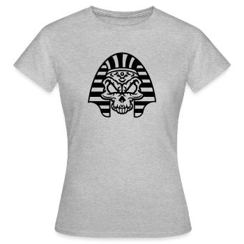 Pharaon mort-vivant (Crâne) 01 - T-shirt Femme - gris chiné - Devant - AI Model Female 172 dark (172cm)