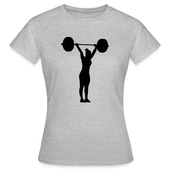 Stoßen Endposition Frau - Frauen T-Shirt - Grau meliert - Vorne - AI Model Female 172 dark (172cm)