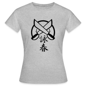 Wing Chun 5 - Frauen T-Shirt - Grau meliert - Vorne - AI Model Female 172 dark (172cm)