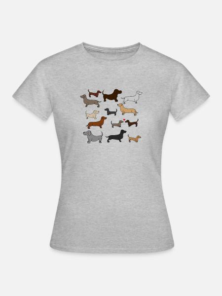 super süße Dackel , Geschenkidee , Poster - T-shirt dam - gråmelerad