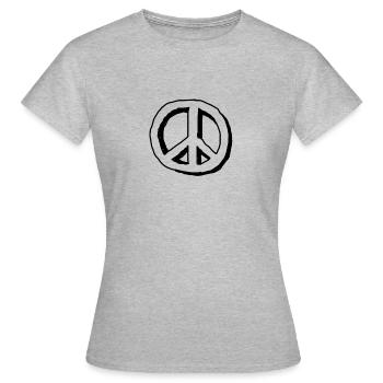 Peace Zeichen - Frauen T-Shirt - Grau meliert - Vorne - AI Model Female 172 dark (172cm)