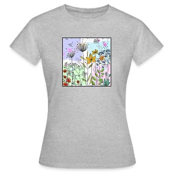 fleurs - T-shirt Femme - gris chiné - Devant - AI Model Female 172 dark (172cm)