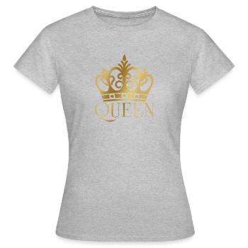 THE QUEEN - Frauen T-Shirt - Grau meliert - Vorne - AI Model Female 172 dark (172cm)