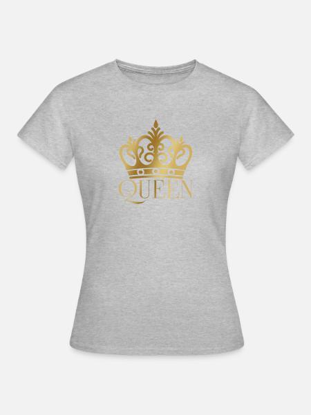 THE QUEEN - Frauen T-Shirt - Grau meliert