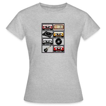 40 ans de musique - T-shirt Femme - gris chiné - Devant - AI Model Female 172 dark (172cm)