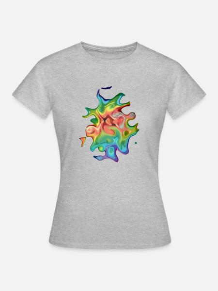 Psychedelisches Ei #2 - Frauen T-Shirt - Grau meliert