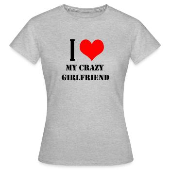 Girlfriend - T-shirt Femme - gris chiné - Devant - AI Model Female 172 dark (172cm)