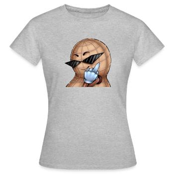 Moyen doigt écrou - T-shirt Femme - gris chiné - Devant - AI Model Female 172 dark (172cm)