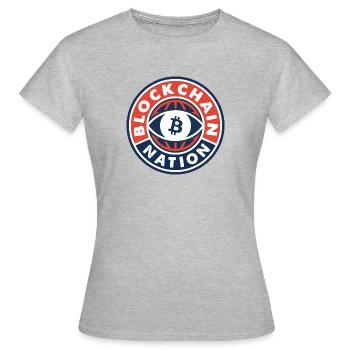 Bitcoin - Blockchain Nation - Frauen T-Shirt - Grau meliert - Vorne - AI Model Female 172 dark (172cm)