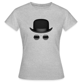 Chapeau et lunettes - T-shirt Femme - gris chiné - Devant - AI Model Female 172 dark (172cm)