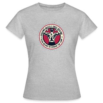 Building Muscle - Women's T-Shirt - heather grey - Front - AI Model Female 172 dark (172cm)