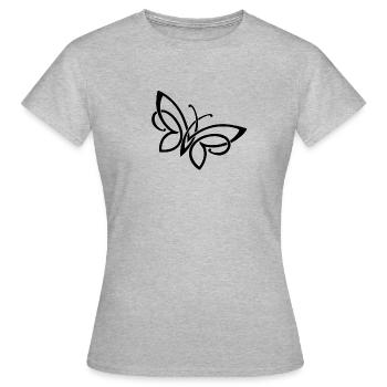 schlichter Schmetterling - Frauen T-Shirt - Grau meliert - Vorne - AI Model Female 172 dark (172cm)