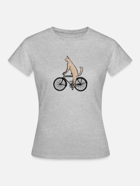 Cat on the bike - Women's T-Shirt - heather grey