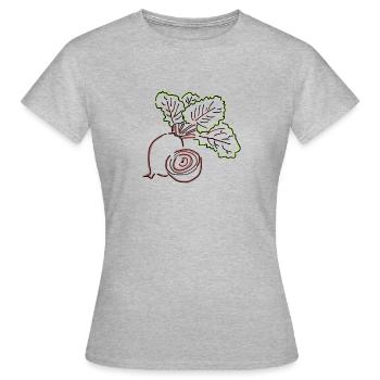 Parterres rouges - T-shirt Femme - gris chiné - Devant - AI Model Female 172 dark (172cm)