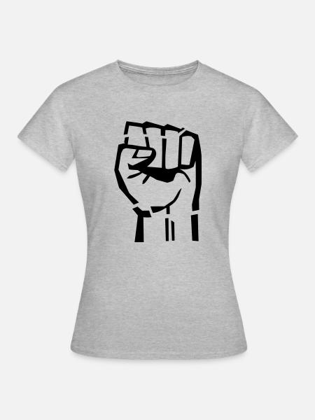 power_hand__f1 - Frauen T-Shirt - Grau meliert