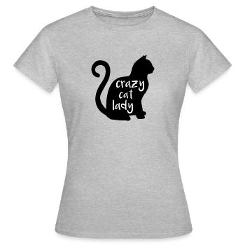 Verrückte Katzenlady - Frauen T-Shirt - Grau meliert - Vorne - AI Model Female 172 dark (172cm)