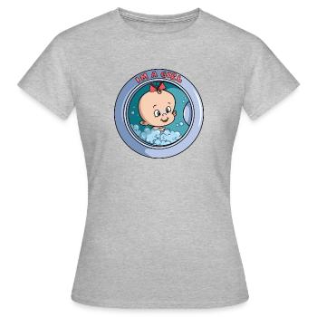 Je suis une fille - machine à laver - T-shirt Femme - gris chiné - Devant - AI Model Female 172 dark (172cm)