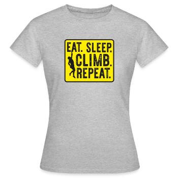 Freiklettern – Klettern – Sport - Hobby - Frauen T-Shirt - Grau meliert - Vorne - AI Model Female 172 dark (172cm)