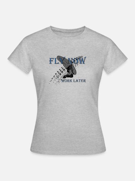 Gleitschirmfliegen - Frauen T-Shirt - Grau meliert