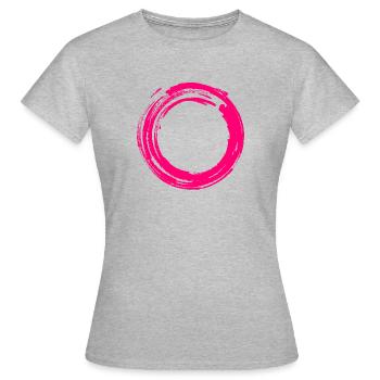 Rising Sun Shirt Zen Motiv Kalligrafie Geschenk - Frauen T-Shirt - Grau meliert - Vorne - AI Model Female 172 dark (172cm)