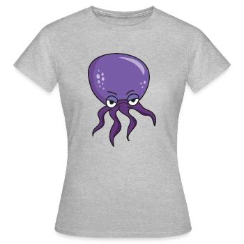 Octopus géant octopus encre poisson tentacule - T-shirt Femme - gris chiné - Devant - AI Model Female 172 dark (172cm)