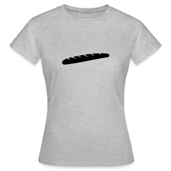 Baguette Logo Geschenk - Frauen T-Shirt - Grau meliert - Vorne - AI Model Female 172 dark (172cm)
