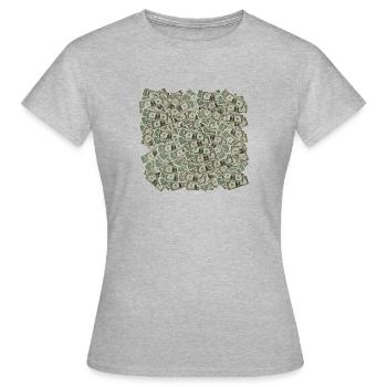 Dollar Haufen - Geschenkidee - Dollar Haufen - Frauen T-Shirt - Grau meliert - Vorne - AI Model Female 172 dark (172cm)
