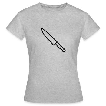 knife - Women's T-Shirt - heather grey - Front - AI Model Female 172 dark (172cm)