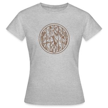 Bierfass geometrisch Geschenk Bier - Frauen T-Shirt - Grau meliert - Vorne - AI Model Female 172 dark (172cm)