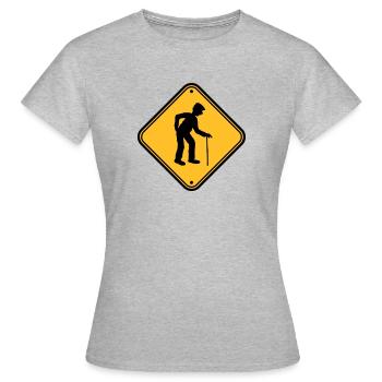 Shield attention danger danger caution note warn - Women's T-Shirt - heather grey - Front - AI Model Female 172 dark (172cm)