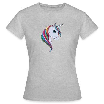 lorey.w "petite licorne", fille, écolier - T-shirt Femme - gris chiné - Devant - AI Model Female 172 dark (172cm)