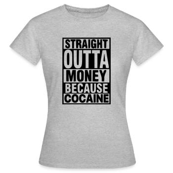 cocaïne - T-shirt Femme - gris chiné - Devant - AI Model Female 172 dark (172cm)