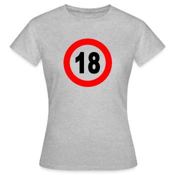 Straßenschild 18 - Frauen T-Shirt - Grau meliert - Vorne - AI Model Female 172 dark (172cm)