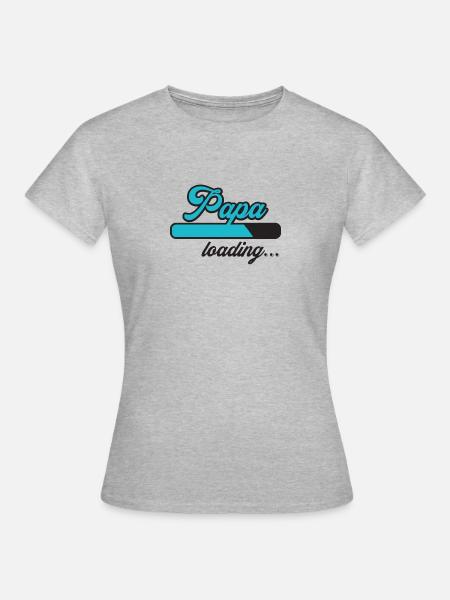 Papa loading - Frauen T-Shirt - Grau meliert