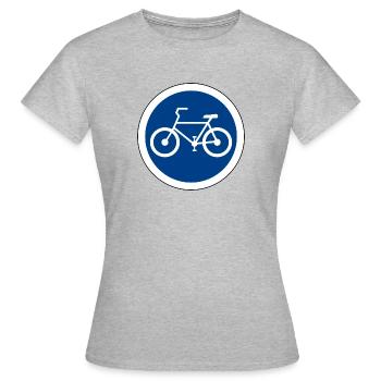 Road sign Bicycle path - Women's T-Shirt - heather grey - Front - AI Model Female 172 dark (172cm)