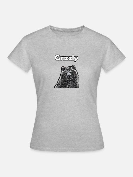 Grizzlybär - Frauen T-Shirt - Grau meliert