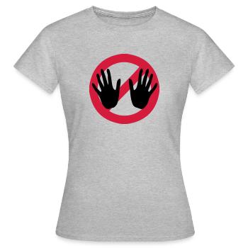 Don't touch - Women's T-Shirt - heather grey - Front - AI Model Female 172 dark (172cm)