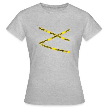 Vorsicht Gefährlich fernhalten - Frauen T-Shirt - Grau meliert - Vorne - AI Model Female 172 dark (172cm)