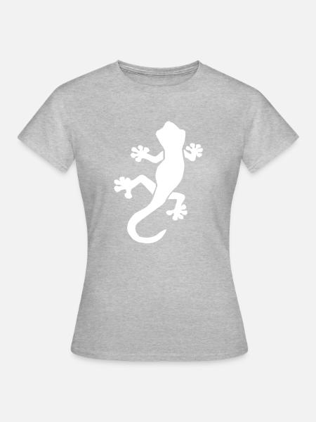 geko - Frauen T-Shirt - Grau meliert