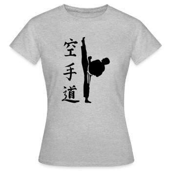kampfsport - Frauen T-Shirt - Grau meliert - Vorne - AI Model Female 172 dark (172cm)