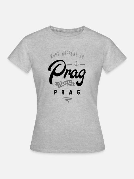 prag happens stays - Frauen T-Shirt - Grau meliert