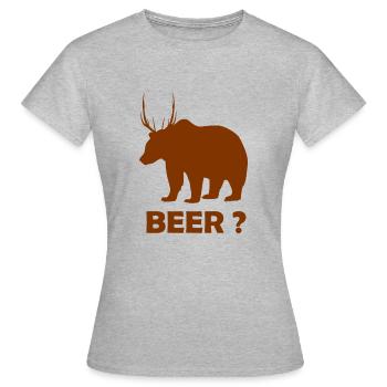 - BEER? - Frauen T-Shirt - Grau meliert - Vorne - AI Model Female 172 dark (172cm)