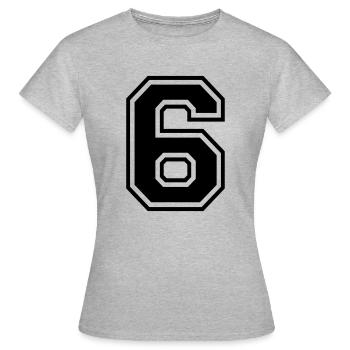Numero 6 Équipe Foot | baseball| basket université - T-shirt Femme - gris chiné - Devant - AI Model Female 172 dark (172cm)