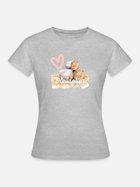 Retro Heuroller Liebe - Frauen T-Shirt - Grau meliert