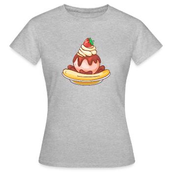 Crème glacée, crème glacée, crème glacée, crème glacée, boule, crème glacée, sundae - T-shirt Femme - gris chiné - Devant - AI Model Female 172 dark (172cm)