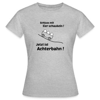 Eier schaukeln Achterbahn - Frauen T-Shirt - Grau meliert - Vorne - AI Model Female 172 dark (172cm)