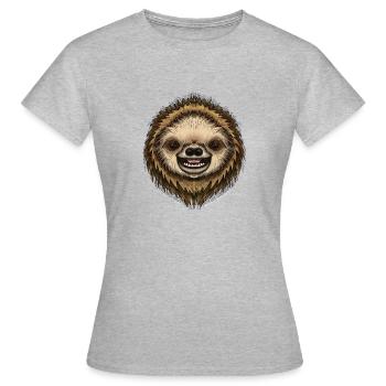 Simon Sloth von Jon Ball - Frauen T-Shirt - Grau meliert - Vorne - AI Model Female 172 dark (172cm)