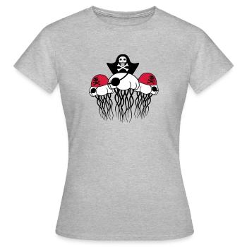 3 freunde party team crew pirat seeraeuber matrose - Frauen T-Shirt - Grau meliert - Vorne - AI Model Female 172 dark (172cm)